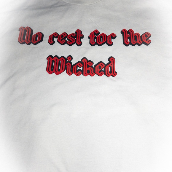Other - White T-Shirt with Red Graphic Text